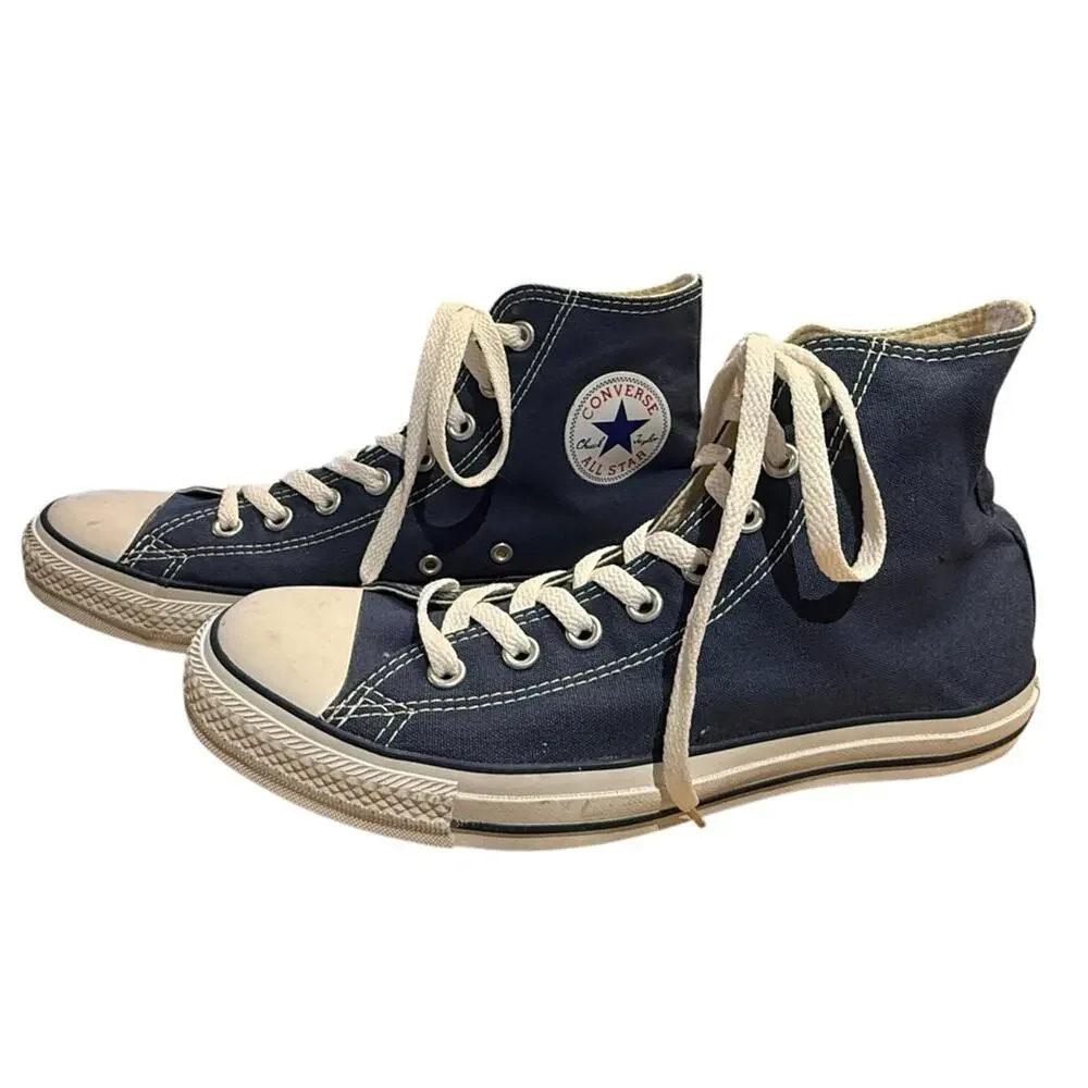Converse Men's 8.5 and Women’s 10.5 High-Top Sneakers - Dark Blue and White - Picture 2 of 8